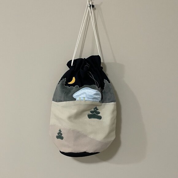 Winter Scene Holiday Snowman Applique Material Bag - Picture 4 of 10